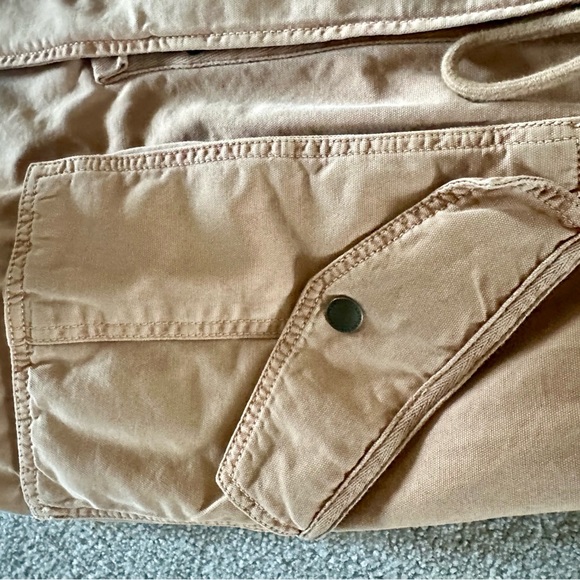 American Eagle Anorak Jacket Faux Fur Hood Zip Up Mid Length Parka Size Small - Picture 2 of 5